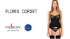 Корсет с пажами FLORIS CORSET black L/XL - Passion Exclusive, трусики || 