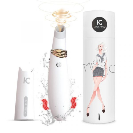 Вакуумный стимулятор с вибрацией KisToy Miss CC White, можно использовать как вибратор, диаметр 36м || 