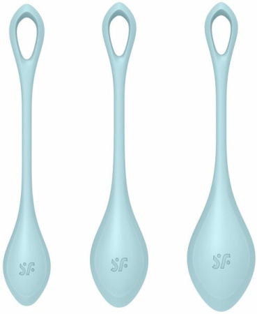 Набор йони бусин Satisfyer Yoni Power 2 Light Blue, диаметр 2-2,5-3см, вес 22-44-73гр || 