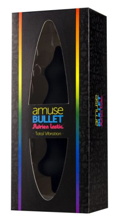 Анальная пробка с вибрацией Adrien Lastic Bullet Amuse Black, макс. диаметр 3,9см || 