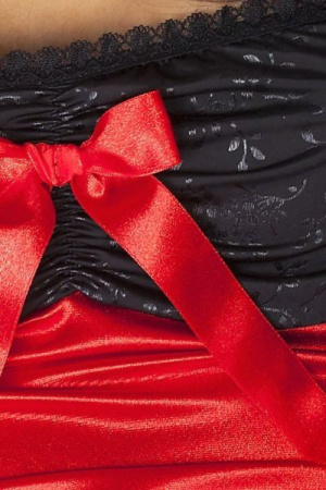 Сорочка приталенная с открытой спиной LENA CHEMISE red 6XL/7XL - Passion, трусики || 