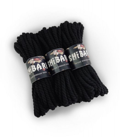 Хлопковая веревка для Шибари Feral Feelings Shibari Rope, 8 м черная || 