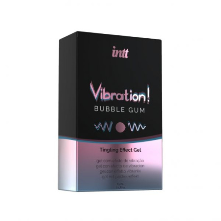 Жидкий вибратор Intt Vibration Bubble Gum (15 мл), густой гель, очень вкусный, действует до 30 минут || 