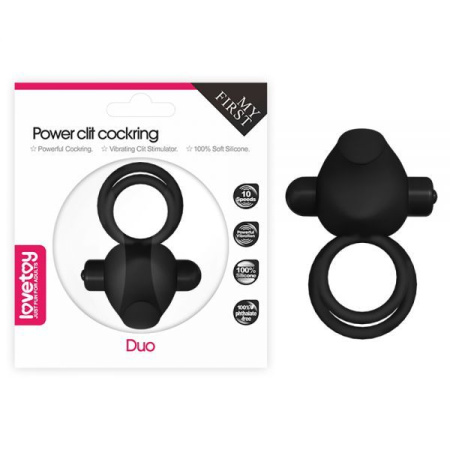Эрекционное виброкольцо Power Clit Cockring, Black || 