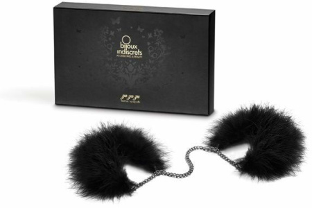 Пушистые наручники Bijoux Indiscrets Za za zu - feahter handcuffs, перьевые, подарочная упаковка || 