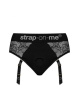 Кружевные трусы для страпона с подвязками для чулок Strap-On-Me DIVA HARNESS - S || 