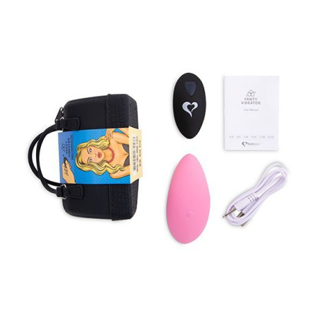 Вибратор в трусики FeelzToys Panty Vibrator Pink с пультом ДУ, 6 режимов работы, сумочка-чехол || 
