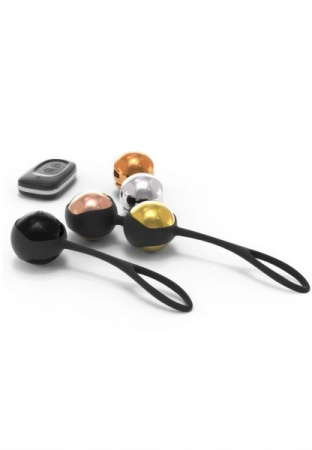 Набор вагинальных шариков Dorcel Training Balls, диам. 3,4см, вес 20-117гр, есть вибрация, пульт ДУ || 