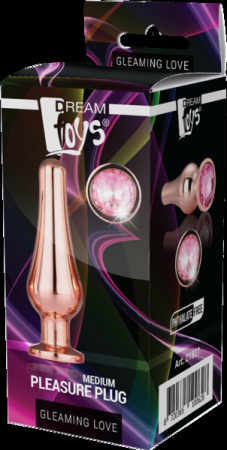 DT21827 Анальная пробка конической формы Dream Toys GLEAMING LOVE ROSE GOLD PLEASURE PLUG M || 