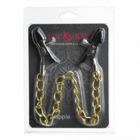 Зажимы на соски Nipple play Long Chain, Gold || 