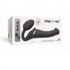Безремневой страпон с вибрацией Strap-On-Me Vibrating Black M, диаметр 3,3см, пульт ДУ, регулируемый || 