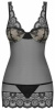 Сорочка Obsessive 853-CHE-1 chemise & thong black S/M || 