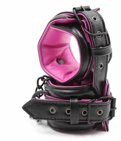 F61283 Наручники мягкие Luxury Fetish Black&Pink Hands || 