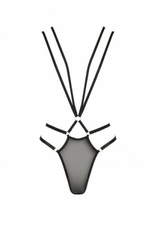 Открытое боди из стреп MEGGY black S/M - Passion Exclusive || 