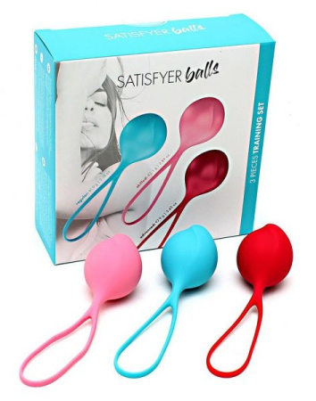 Вагинальные шарики Satisfyer Strengthening Balls (3шт), диаметр 3,8см, вес 62-82-98гр, монолитные || 