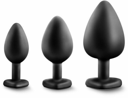 Набор анальных пробок LUXE BLING PLUGS TRAINING KIT BLACK || 