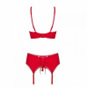 Комплект Obsessive Jolierose 3-pcs set red XXL || 