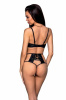 Комплект из эко-кожи Passion Tamaris Set black XXL/XXXL: бюстгальтер и трусики с перфорацией || 