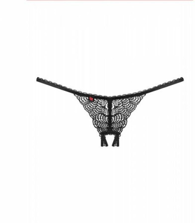 Трусики Obsessive Chiccanta crotchless panties black S/M || 