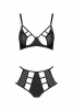 Комплект из эко-кожи Passion Tamaris Set black XXL/XXXL: бюстгальтер и трусики с перфорацией || 