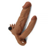Насадка двойная с вибрацией Add 2" Vibrating Double Penis Sleeve, Brown || 