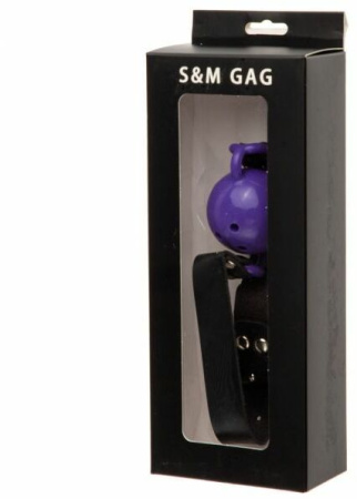 F61409 Кляп из экокожи Loveshop Latex BREATHABLE BALL GAG PURPLE || 