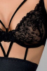 Сорочка лиф с высокой юбкой HAYA CHEMISE black S/M - Passion Exclusive, трусики || 