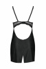 Бэби-долл из эко-кожи и кружева Loona Chemise black S/M - Passion || 