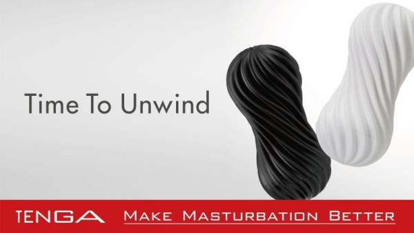 Мастурбатор Tenga FLEX Rocky Black с изменяемой интенсивностью, можно скручивать