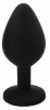 Анальная пробка Black Silicone Heart Diamond, S || 