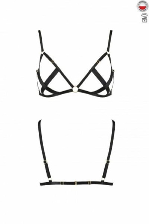 Открытый бюстгальтер-стрепы NICKY BRA black S/M - Passion Exclusive