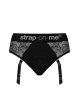 Кружевные трусы для страпона с подвязками для чулок Strap-On-Me DIVA HARNESS - M || 