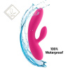 Гибкий вибратор кролик с двумя моторами FeelzToys Lea Rabbit Vibrator Rubine Red || 