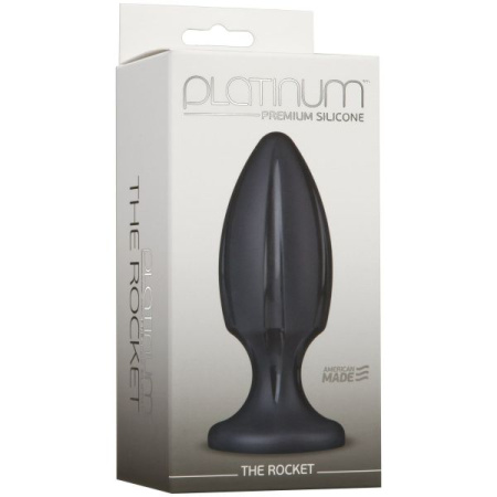 Анальный плаг с каналами для смазки Doc Johnson Platinum Premium Silicone - The Rocket - Black || 