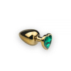 Анальная пробка, Gold Heart Emerald, M