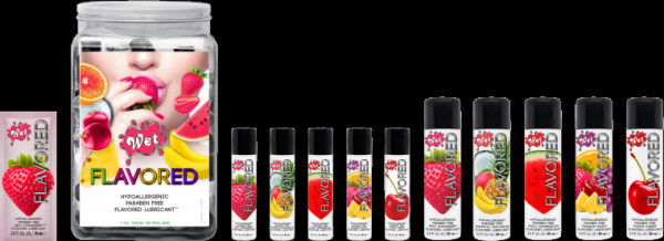 ПРОБНИК Лубрикант Wet Flavored Sexy Strawberry (сочная клубника) 10 мл