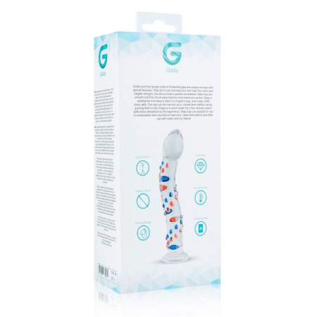 Стеклянный дилдо с изгибами и рисунком Gildo Glass Dildo No. 3 || 