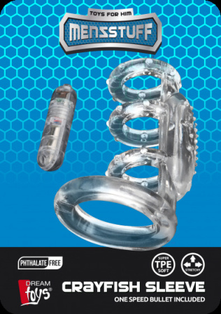 Насадка MENZSTUFF VIBR. CRAYFISH PENIS SLEEVE || 