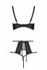 Комплект из эко-кожи Passion Tamaris Set black XXL/XXXL: бюстгальтер и трусики с перфорацией || 