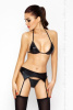 Комплект белья под латекс CAPRI SET black XXL/XXXL - Passion: мини-бикини, стринги, пояс для чулок