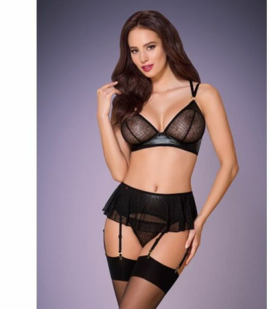 Комплект черный 3 предмета Obsessive 859-SEG-1 set L/XL || 