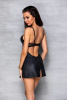 Бэби-долл из эко-кожи и кружева Loona Chemise black XXL/XXXL - Passion || 