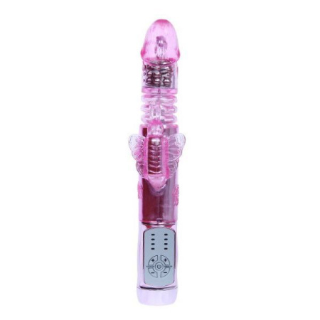 Вибратор с стимулятором клитора Throbbing Butterfly, Light Pink || 