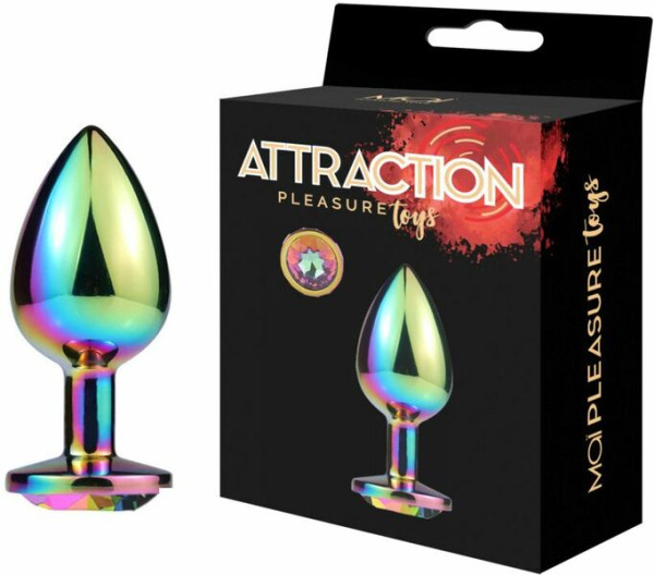 Металлическая анальная пробка MAI Attraction Toys №74 RAINBOW