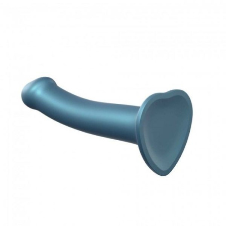 Насадка для страпона Strap-On-Me Mono Density Dildo Blue M, диам. 3,3см, однослойный силикон, гибкий || 