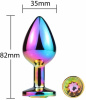 Металлическая анальная пробка MAI Attraction Toys №73 RAINBOW || 