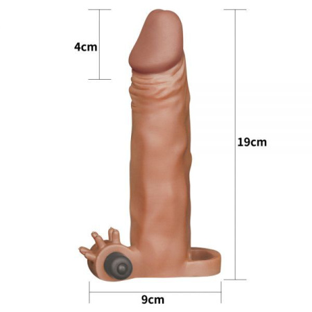 Насадка с вибрацией Add 2" Vibrating Penis Sleeve, Brown || 