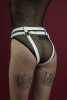 Гартеры Feral Feelings - Belt Briefs, трусики, натуральная кожа, цвет белый || 