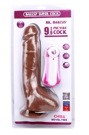 Вибромассажер MR.MARCUS' 9.9" Vibrating Dildo, Brown || 