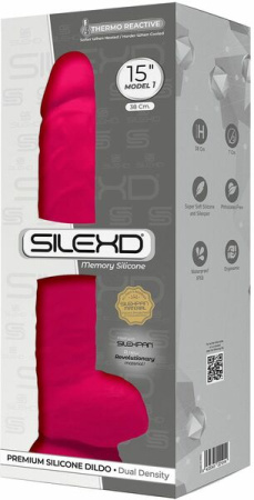 Фаллоимитатор SilexD Kingston Pink (MODEL 15in), двухслойный, силикон+Silexpan, диаметр 7 см || 